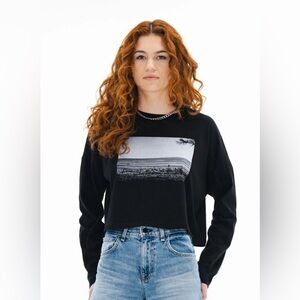 ASKKNY Cropped Long Sleeve Heidi Tee NWT.